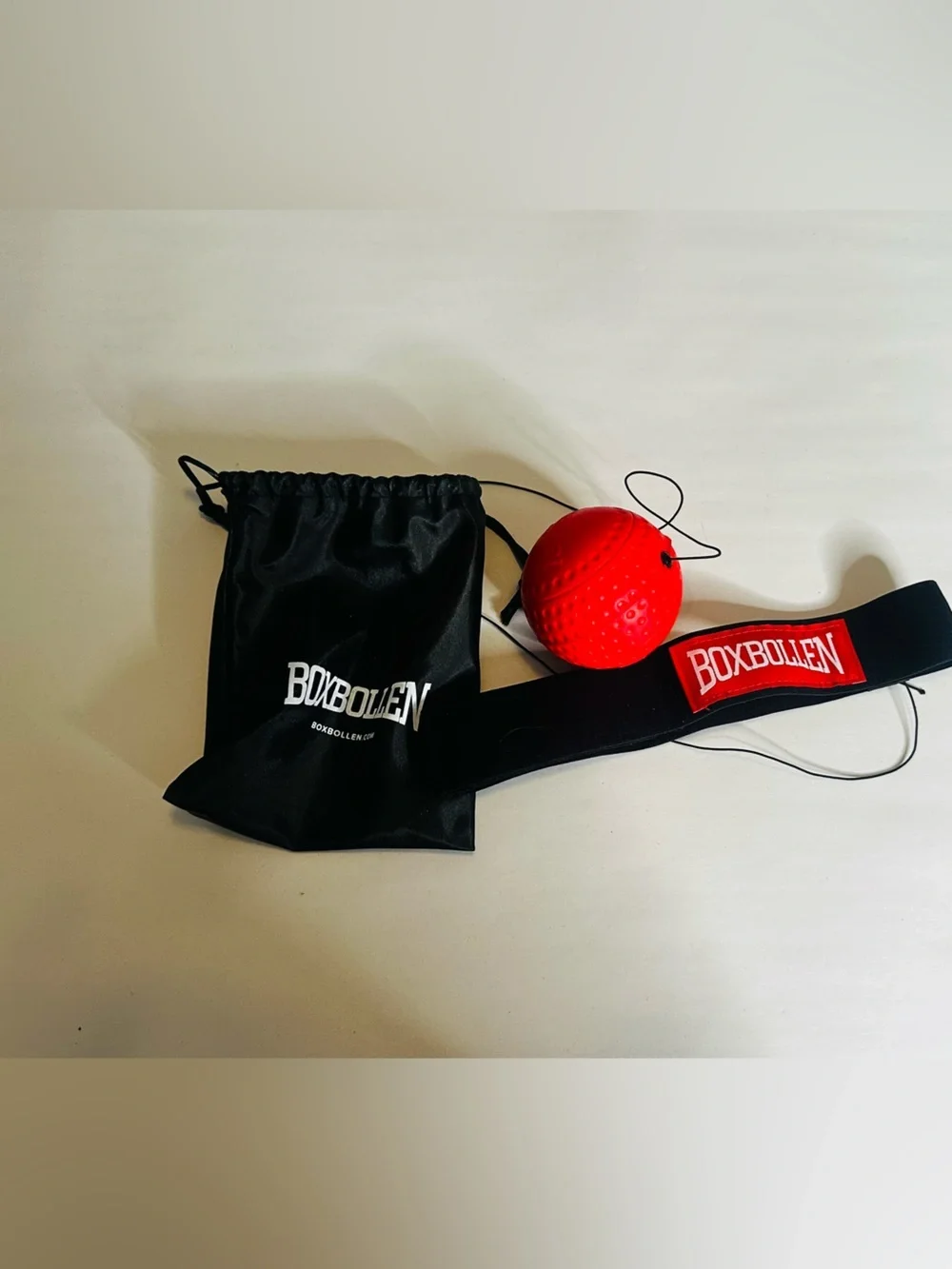 Boxbollen Reflex Boxing Ball Headband Training Set Red Black